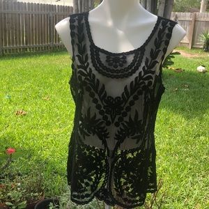 Black lace type shirt